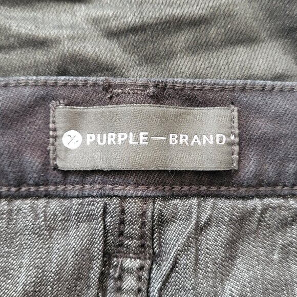 Purple Brand P001 Skinny Jeans in Black Oil Spill Men's Size 36 - Picture 6 of 9